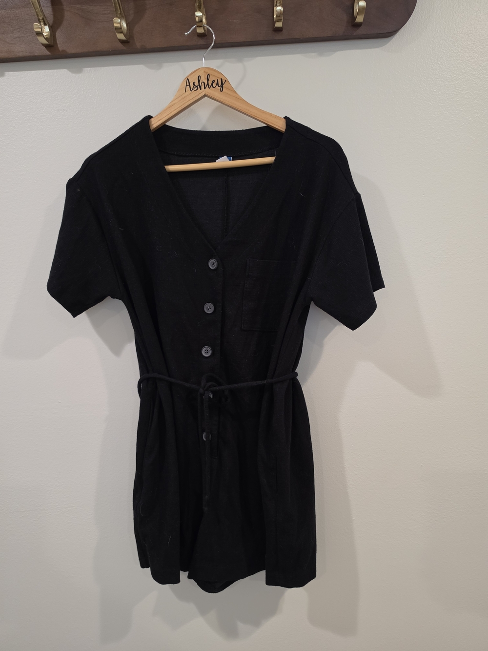 Old Navy Black Ribbed Crew Neck Top